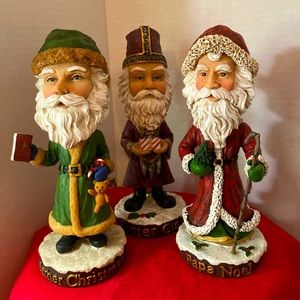 3 NEW Head Knockers World Santas UK, Spain, Dutch